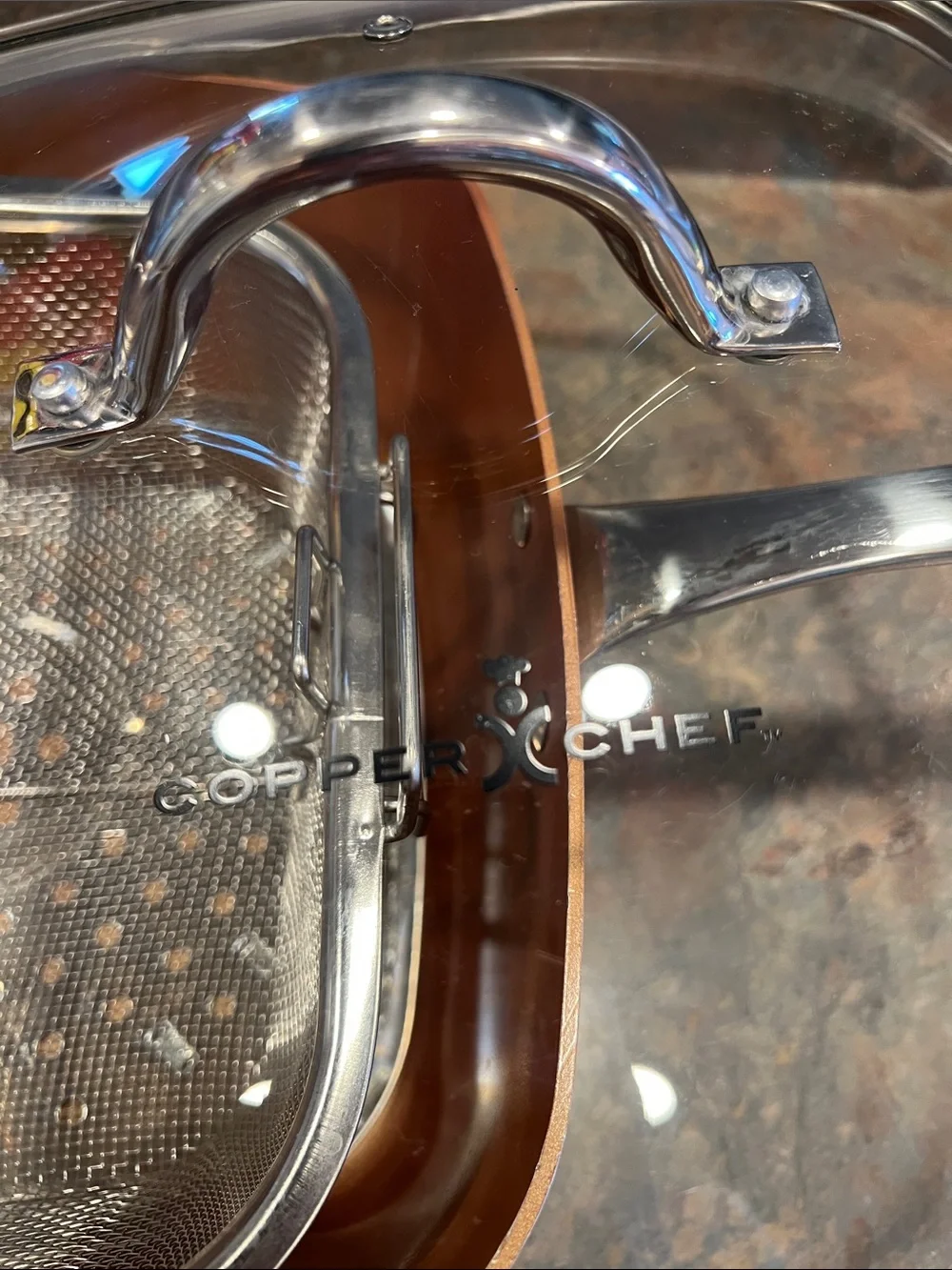 COPPER CHEHEF Brown Nonstick Covered Saucepan